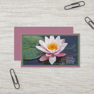 "BLEKE ROZE LOTUSBLOEM" Premium Canvas (Glans) Visitekaartje