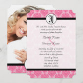 Bleke roze luchters met foto-bruiloft kaart (Voorkant / Achterkant)