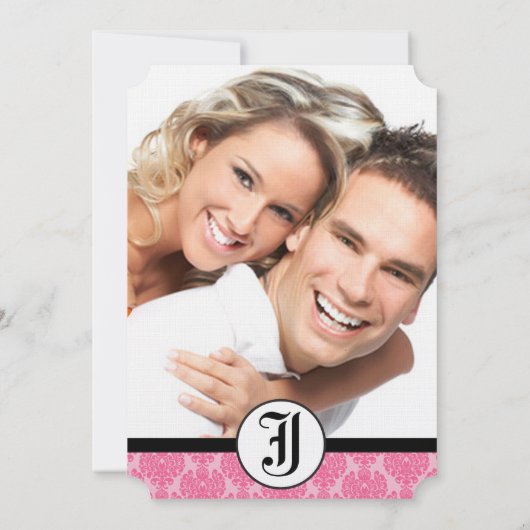 Bleke roze luchters met foto-bruiloft kaart (Achterkant)