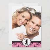 Bleke roze luchters met foto-bruiloft kaart (Achterkant)