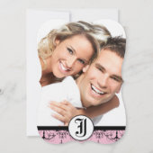 Bleke roze luchters met foto-bruiloft kaart (Achterkant)