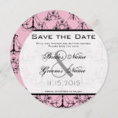 Bleke roze luchters weddenschap sparen de datum kaart (Voorkant / Achterkant)