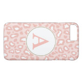 Bleke Roze Luipaard Monogram iPhone 7 Plus Hoesje (Achterkant (Horizontaal))