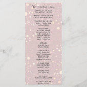 Bleke Roze met Circle Glitter Wedding Program Programmakaart (Achterkant)