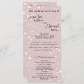 Bleke Roze met Circle Glitter Wedding Program Programmakaart (Voorkant / Achterkant)