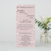 Bleke Roze met Circle Glitter Wedding Program Programmakaart (Staand voorkant)