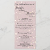Bleke Roze met Circle Glitter Wedding Program Programmakaart (Voorkant)