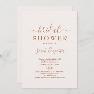 Bleke roze minimale booho Bridal Shower Kaart