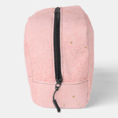 Bleke roze minimalistische gouden monogram vliegtu toilettasje (Rechts)