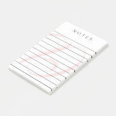 Bleke roze monogram omlijnde noten post-it® notes (Schuin)