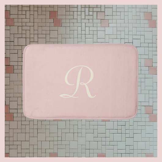 Bleke Roze Monogrammed Plush Badmat