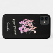 Bleke roze muzieknoten houden Rockin zwart Case-Mate iPhone Case (Achterkant (horizontaal))