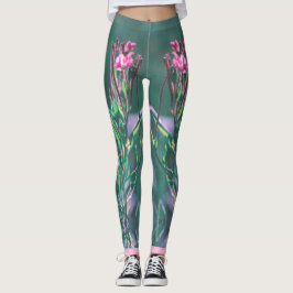 Bleke roze, niet-geweven beemdonderbloemen gestile leggings