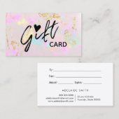 bleke roze opal cadeaubon visitekaartje (Voorkant / Achterkant)