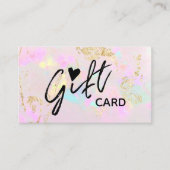 bleke roze opal cadeaubon visitekaartje (Voorkant)