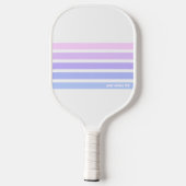 Bleke roze Paarse blauwe strepen Aangepaste tekst Pickleball Paddle (Achterkant)