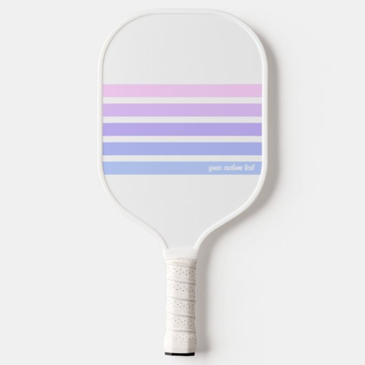 Bleke roze Paarse blauwe strepen Aangepaste tekst Pickleball Paddle (Achterkant)