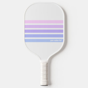 Bleke roze Paarse blauwe strepen Aangepaste tekst Pickleball Paddle