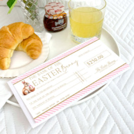 Bleke Roze Paascheque Cadeaubon Kaart
