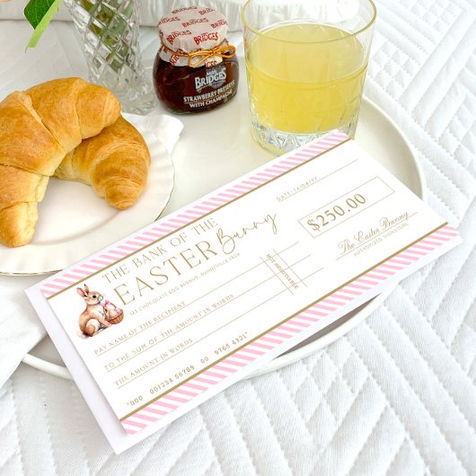 Bleke Roze Paascheque Cadeaubon Kaart