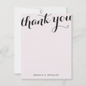 Bleke Roze Parisienne Chic Flat Dank u Notitiekaartje (Voorkant)