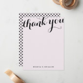 Bleke Roze Parisienne Chic Flat Dank u Notitiekaartje (Voorkant / Achterkant in situ)