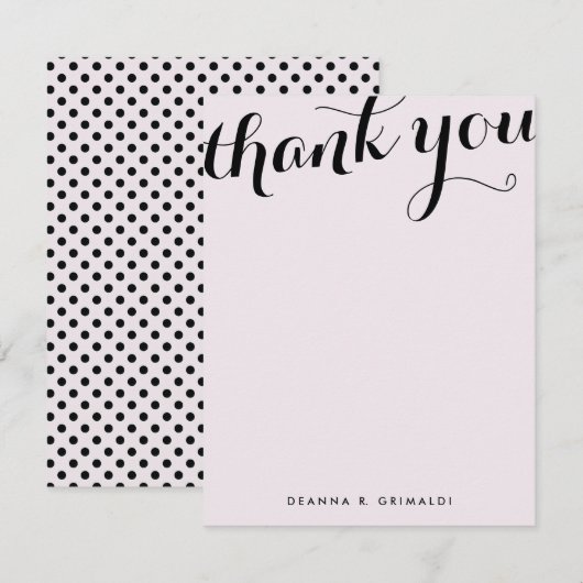 Bleke Roze Parisienne Chic Flat Dank u Notitiekaartje (Voorkant / Achterkant)