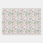 Bleke roze perzik waterverf rozen witte blos salie inpakpapier vel (Voorkant 2)