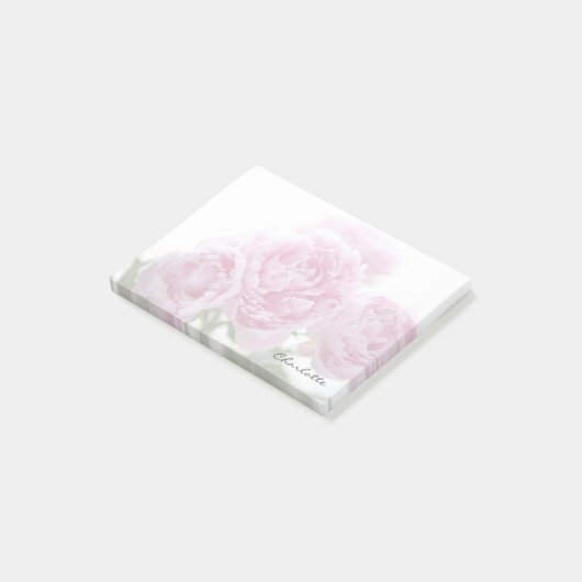 Bleke roze pinda's vervagen post-it® notes (Schuin)