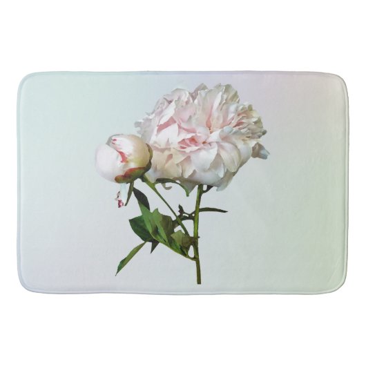 Bleke Roze Pioen en Knop Badmat (Voorkant)