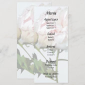 Bleke Roze Pioen en Knop Menu (Voorkant / Achterkant)