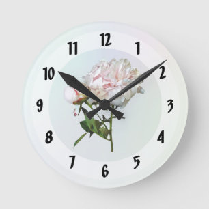 Bleke Roze Pioen en Knop Ronde Klok
