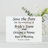 Bleke Roze Pioen en Knop Save The Date (Staand voorkant)