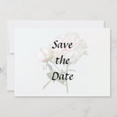Bleke Roze Pioen en Knop Save The Date (Achterkant)