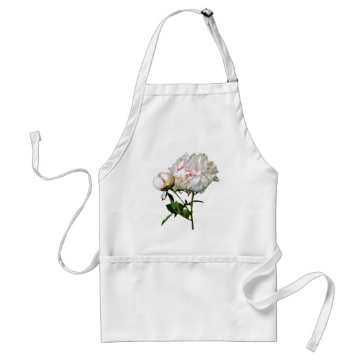 Bleke Roze Pioen en Knop Standaard Schort (Voorkant)