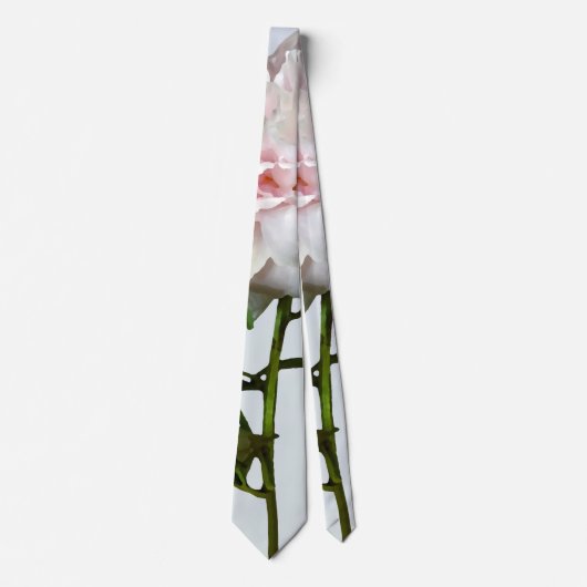 Bleke Roze Pioen en Knop Stropdas (Voorkant)