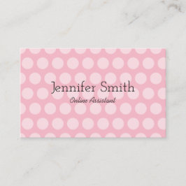 Bleke roze poladot visitekaartje