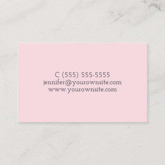 Bleke roze poladot visitekaartje (Achterkant)