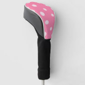 Bleke roze pols met roze stippen golfheadcover (Schuin)