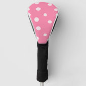 Bleke roze pols met roze stippen golfheadcover (Voorkant)