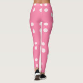 Bleke roze pols met roze stippen leggings (Achterkant)