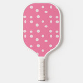 Bleke roze pols met roze stippen pickleball paddle (Voorkant)