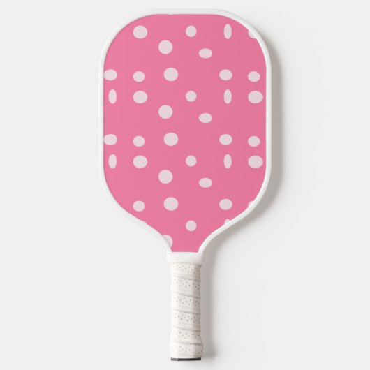 Bleke roze pols met roze stippen pickleball paddle (Voorkant)