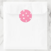 Bleke roze pols met roze stippen ronde sticker (Tas)