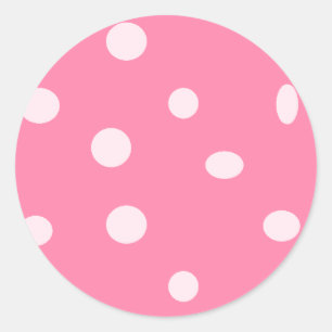 Bleke roze pols met roze stippen ronde sticker