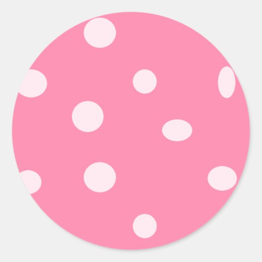 Bleke roze pols met roze stippen ronde sticker (Voorkant)