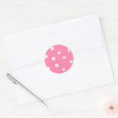 Bleke roze pols met roze stippen ronde sticker (Envelop)