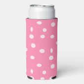 Bleke roze pols met roze stippen seltzer blikjeskoeler (Seltzer Achterkant)