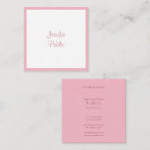 Bleke Roze Professionele Handgeschreven Sjabloon M Vierkante Visitekaartje (Voorkant / Achterkant)