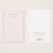 Bleke roze rand met juwelenweergave visitekaartje (Voorkant /achterkant)